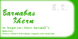 barnabas khern business card